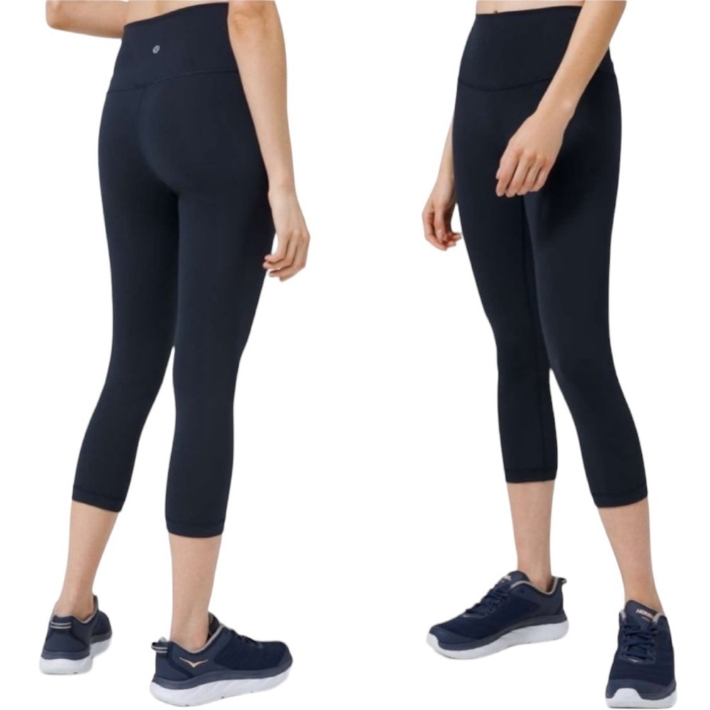 lululemon Wunder Train High Rise Crop True Navy Blue Size 6